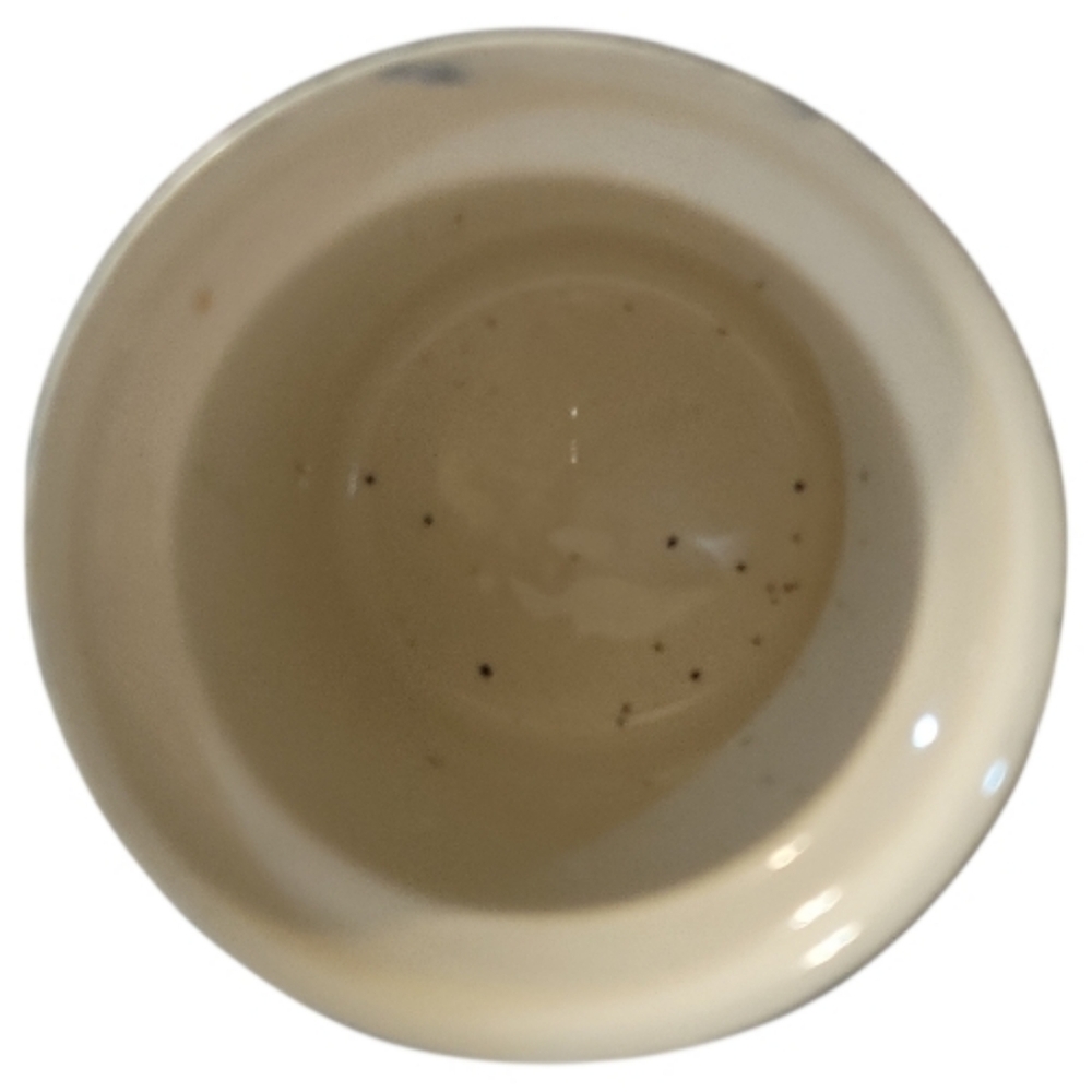 Vtg 60's Blue White Speckled Stoneware Crock Canister Sponge Spatterware W/Lid - Picture 7 of 8